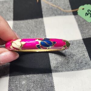 Vintage Pink and Blue Turtle Bangle